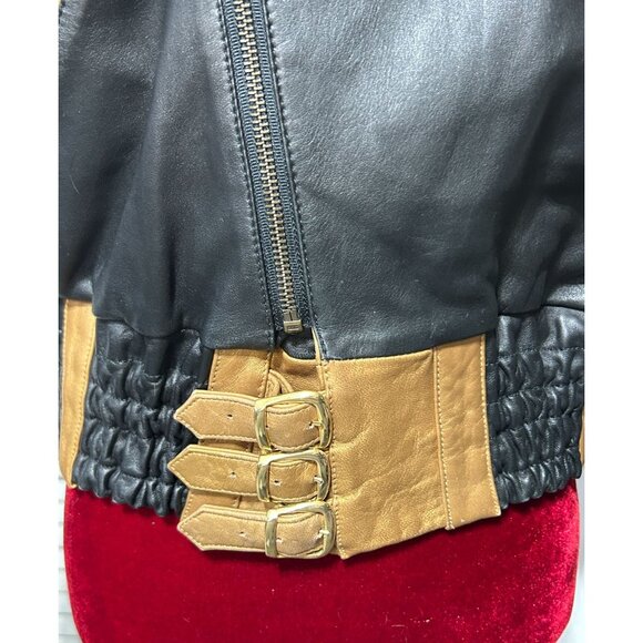 Sebastian Fine Leathers of Spain Women Lamb Leather Coat Bomber Jacket Sz L 3146 - Picture 6 of 13